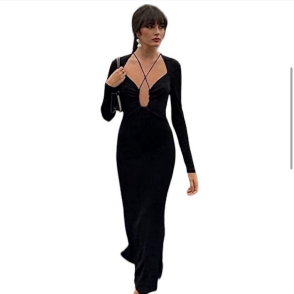 Jason Wu Black Strappy Slinky Maxi Dress NEW